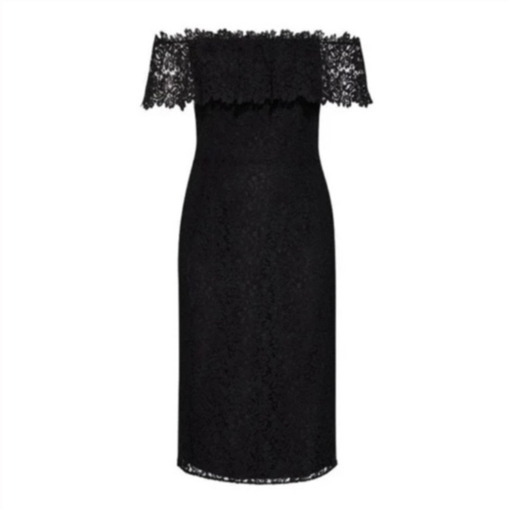 City Chic womens plus black flourish lace dress Sz 22 New - Picture 2 of 5